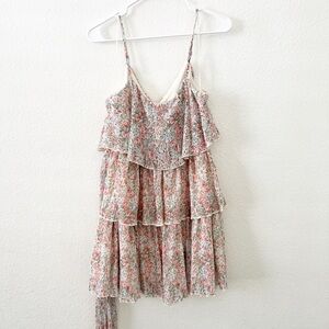 NWT Mable Ruffle Mini Dress Floral Size‎ Small Belt Pleated Tier